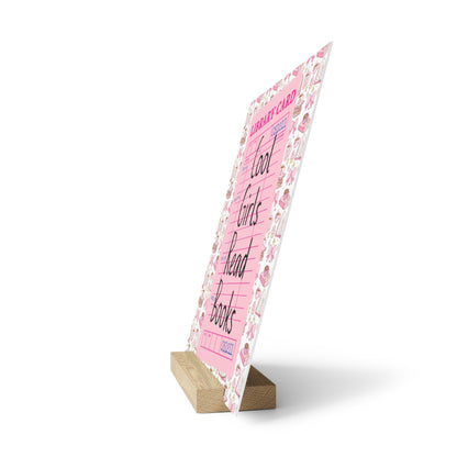 Cool Girls Read Books Bookshelf Decor with Stand