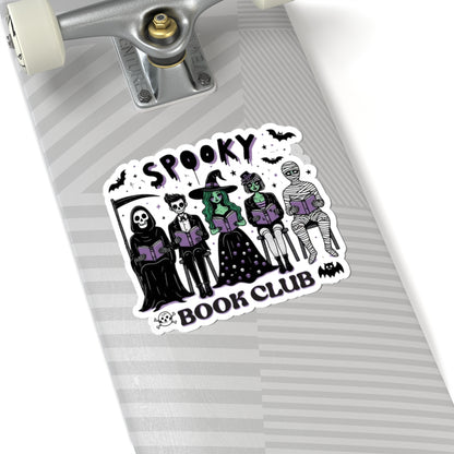 Spooky Book Club Sticker - Kiss-Cut Stickers, Halloween Sticker, Cute Book Club Design, Spooky Sticker, Decorative Sticker for Journals