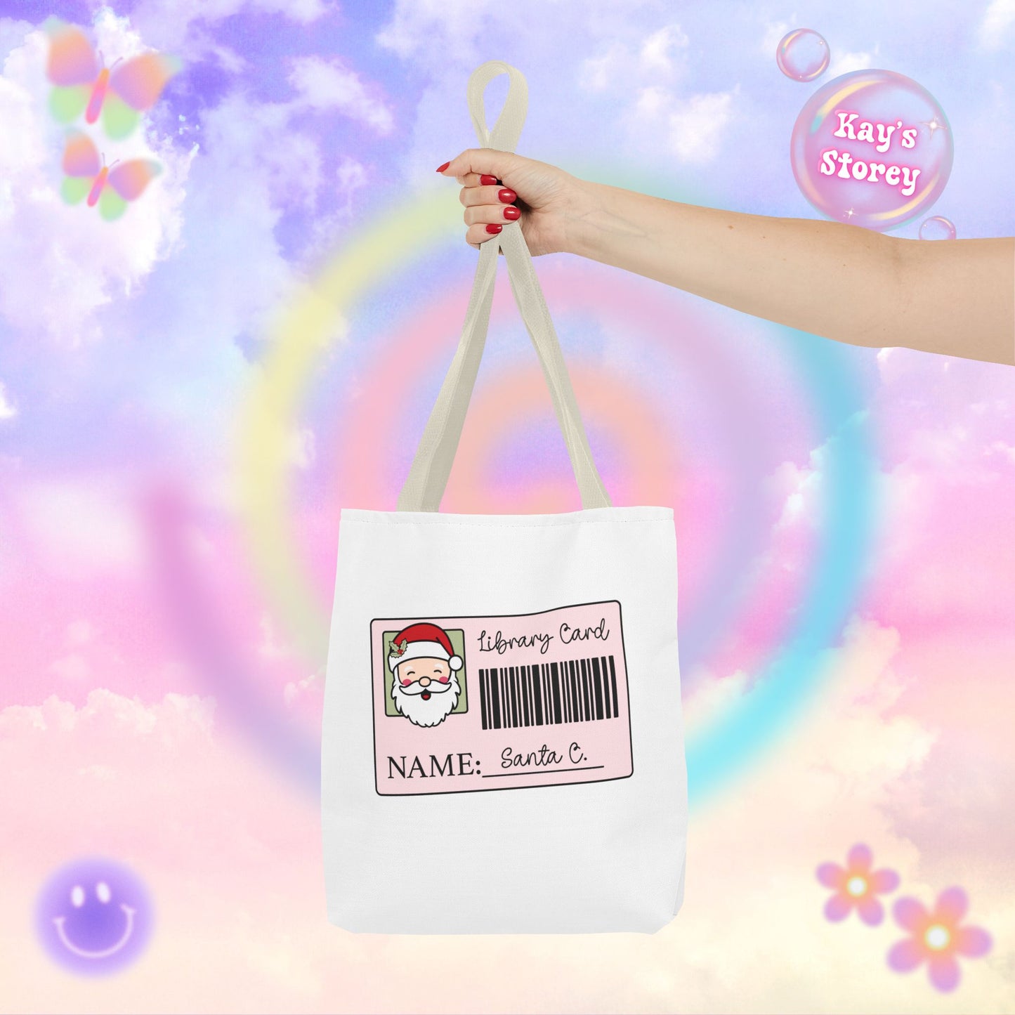 Santa Library Card Tote Bag