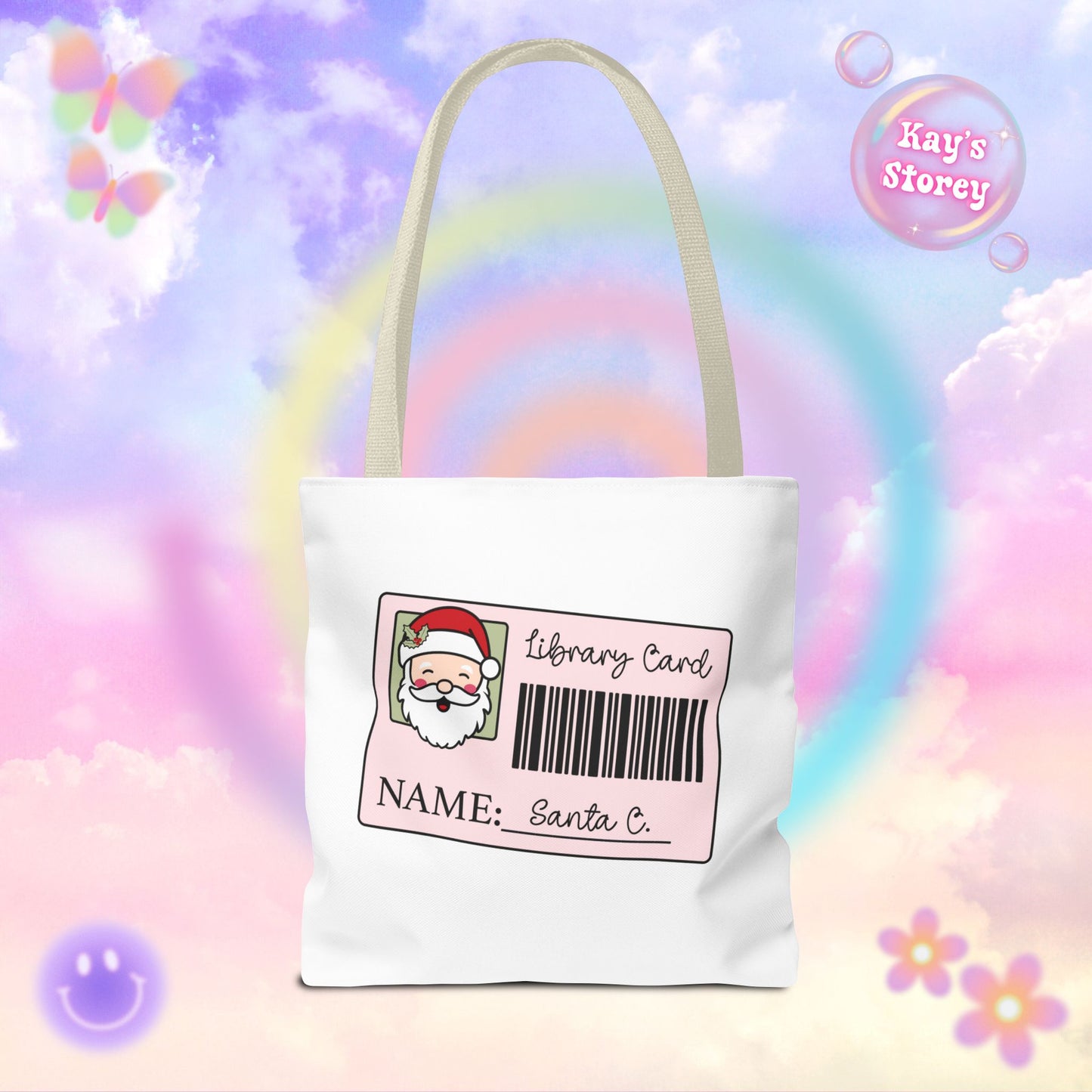Santa Library Card Tote Bag