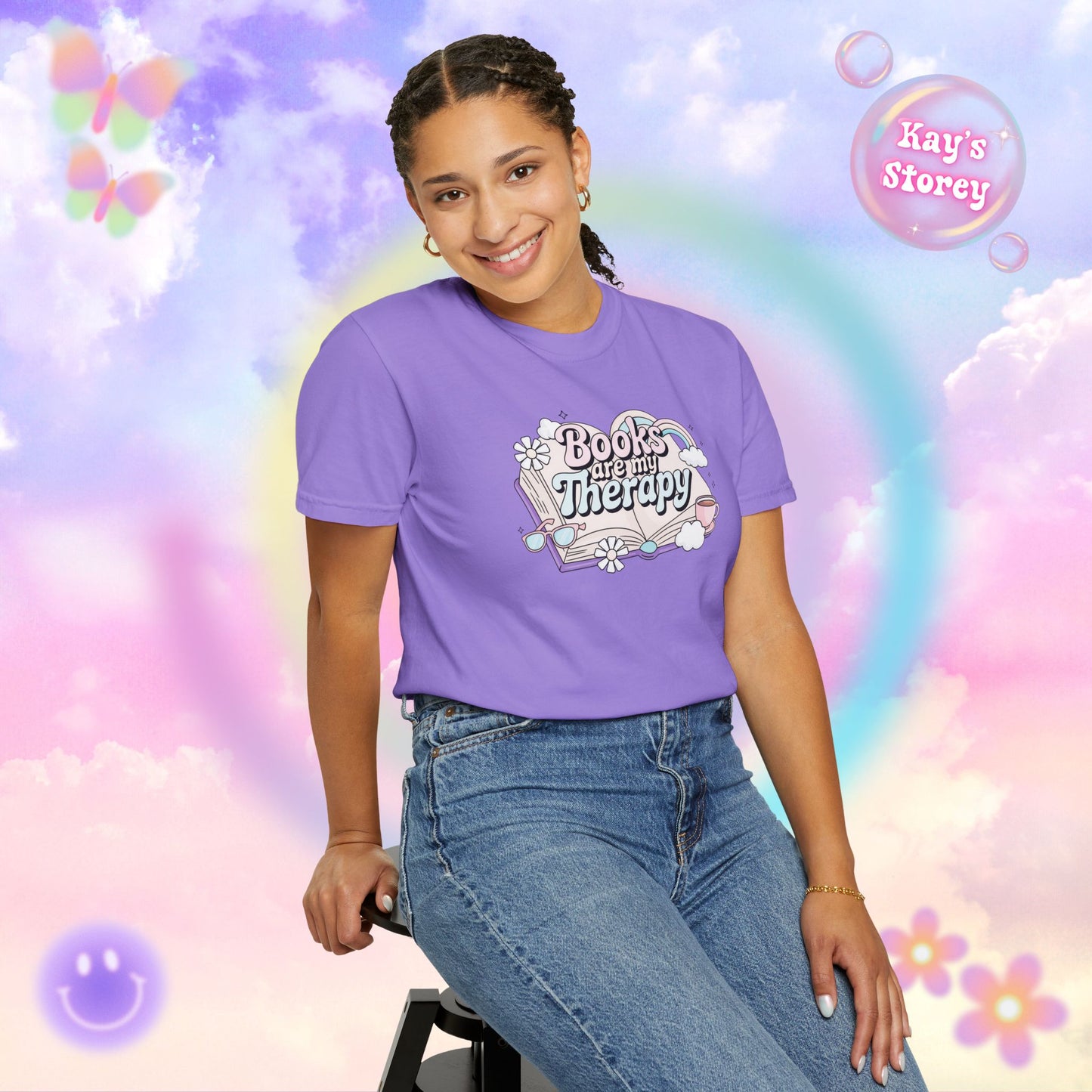 Books Are My Therapy Comfort Colors T-Shirt