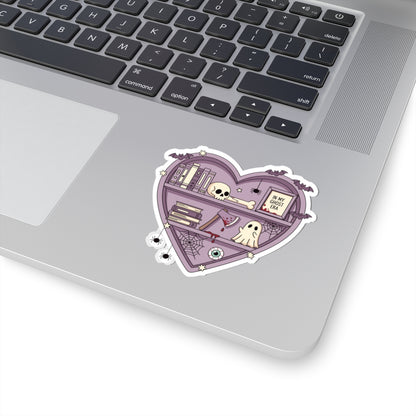 Ghostly Reading Kiss-Cut Sticker, Book Lover Sticker, Cute Sticker Set, Spooky Decals, Halloween Stickers, Vinyl Kindle Stickers