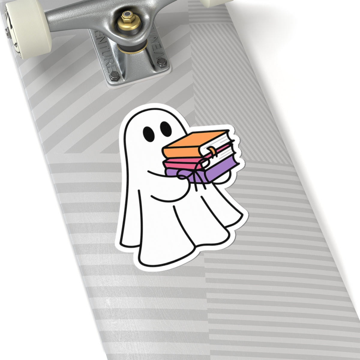 Ghostly Reading Kiss-Cut Sticker, Book Lover Sticker, Cute Sticker Set, Spooky Decals, Halloween Stickers, Vinyl Kindle Stickers
