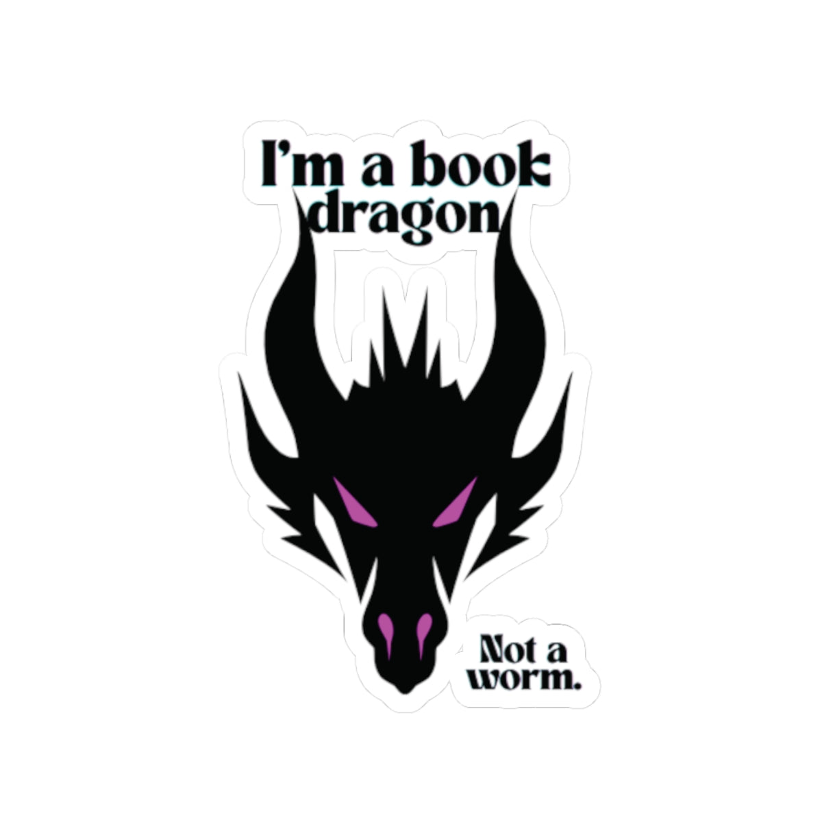 Pink Book Dragon Sticker