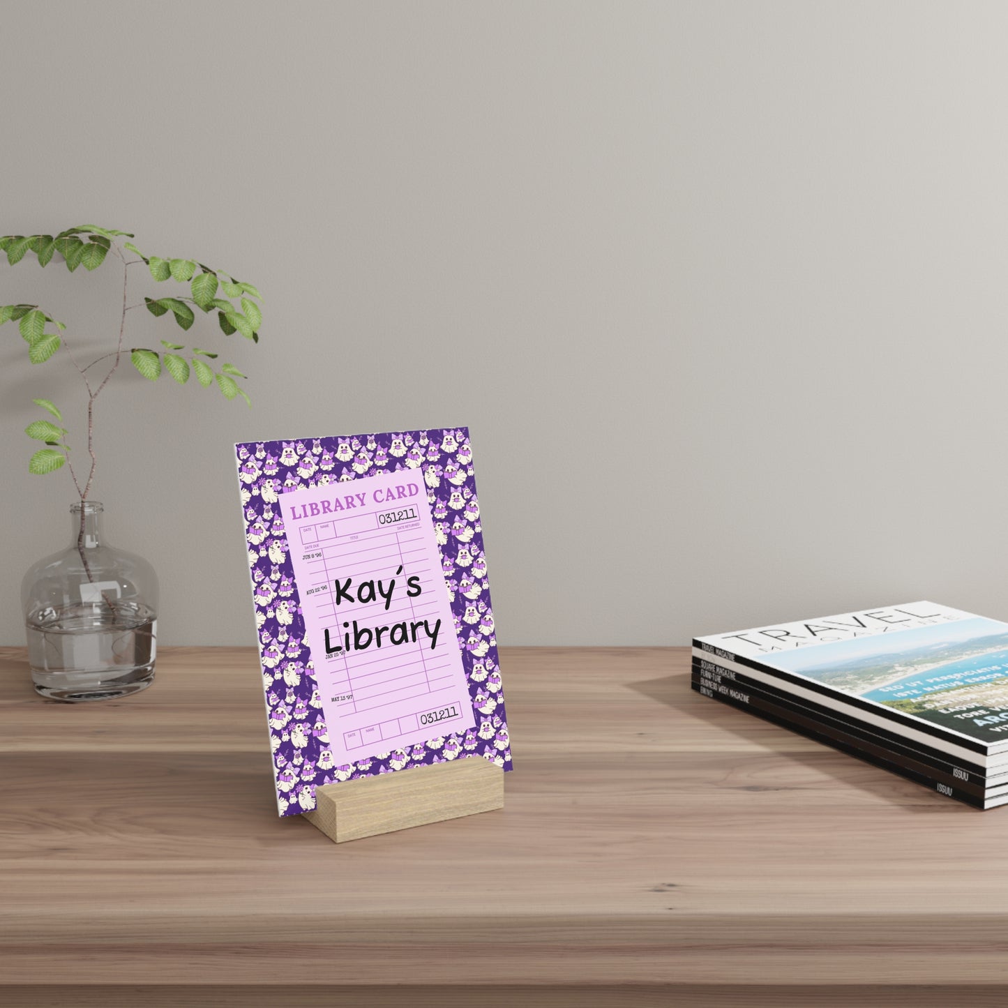 Personalized Bookshelf Decor with Stand