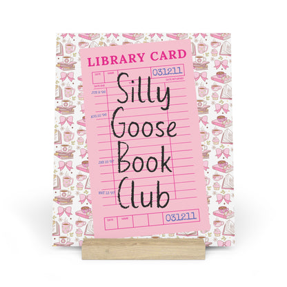 Silly Goose Book Club Bookshelf Decor with Stand