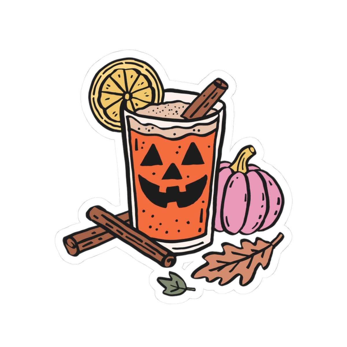 Pumpkin Cozy Drink Sticker, Fall Planner Stickers, Book Lover Gifts, Autumn Sticker, Cozy Accessories, Seasonal Sticker