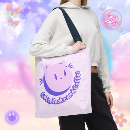 Cats, Books & Coffee Tote Bag