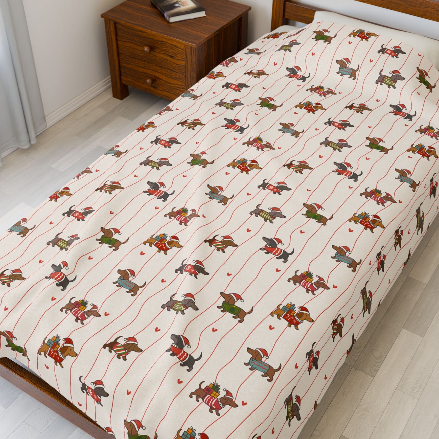 Christmas Weiners Bookish Velveteen Plush Blanket - Cozy Reading Throw