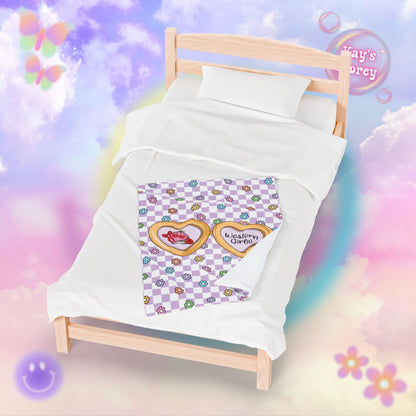 Purple Western Girlie Velveteen Plush Blanket