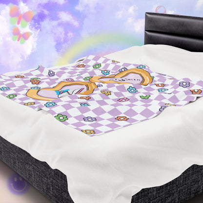 Purple Sci-Fi Girlie Velveteen Plush Blanket