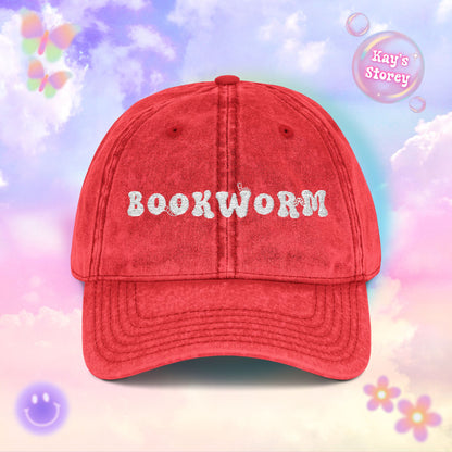 Bookworm Embroidered Vintage Cap