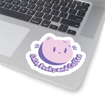Cats, Books & Coffee Sticker