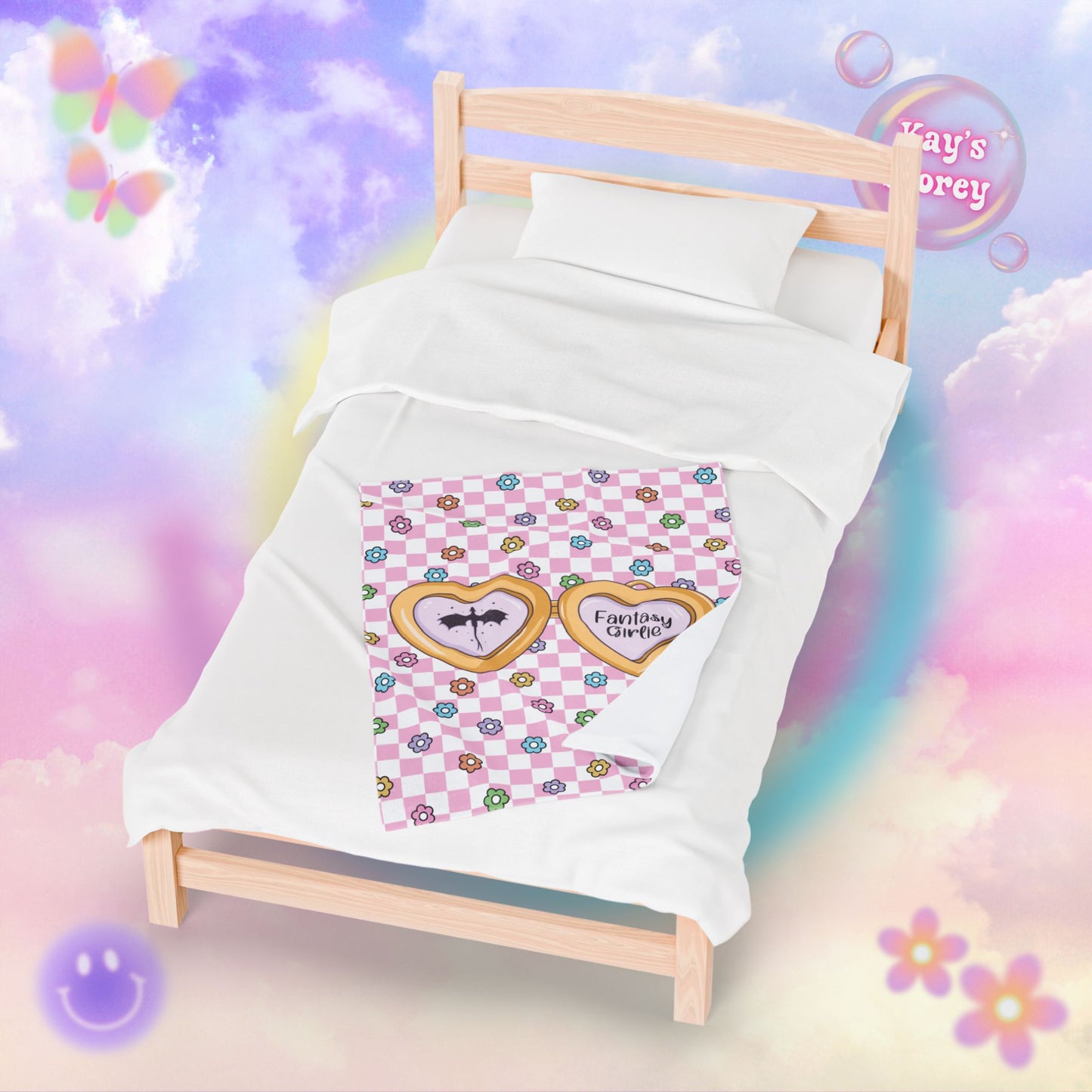 Pink Fantasy Girlie Velveteen Plush Blanket