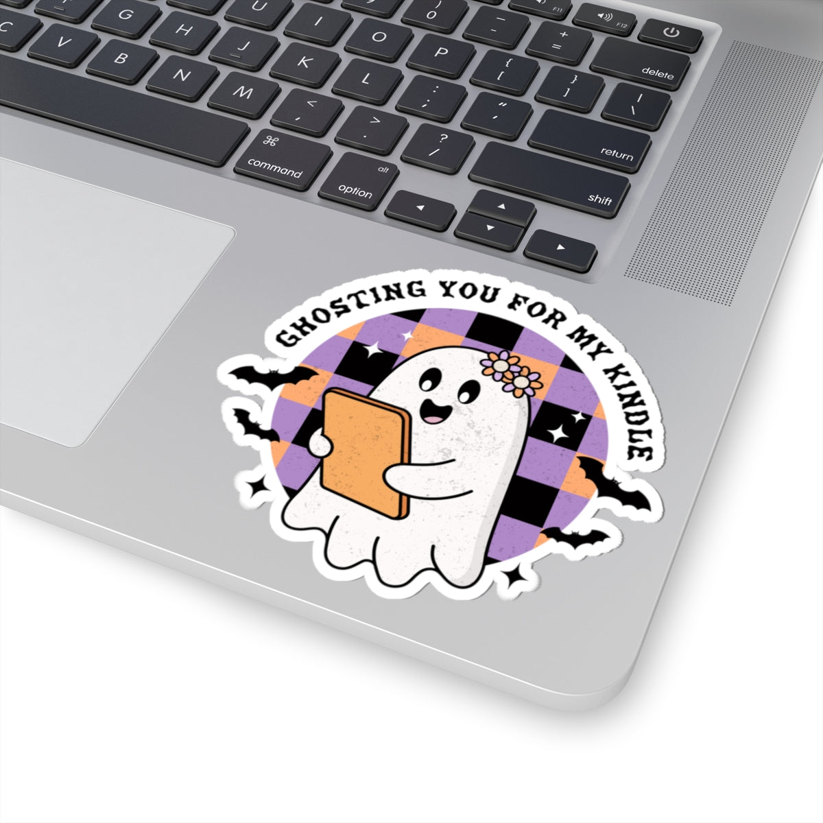 Ghostly Reading Kiss-Cut Sticker, Book Lover Sticker, Cute Sticker Set, Spooky Decals, Halloween Stickers, Vinyl Ghost Stickers