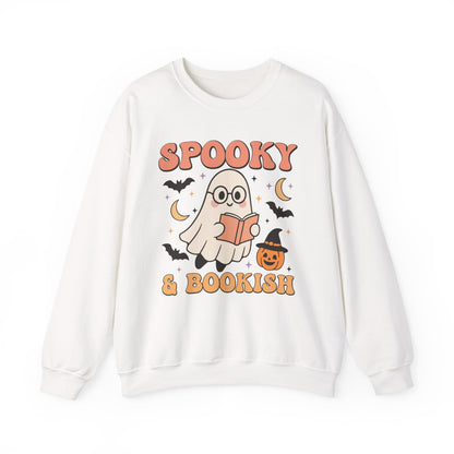 Spooky & Bookish Sweatshirt, Long Sleeve Shirt for Spooky Season Bookish Gift,  Halloween Reading Apparel