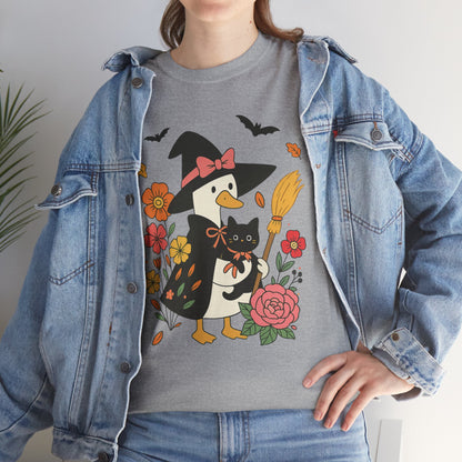 Spooky Goose and Black Cat Tee - Halloween Gift