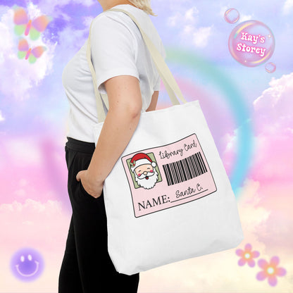 Santa Library Card Tote Bag