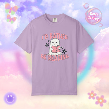 Ghostie I'd Rather Be Reading Comfort Colors T-Shirt