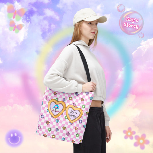Pink Sci-Fi Girlie Tote Bag
