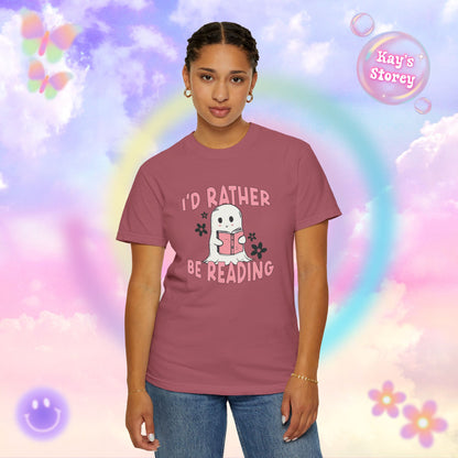 Ghostie I'd Rather Be Reading Comfort Colors T-Shirt