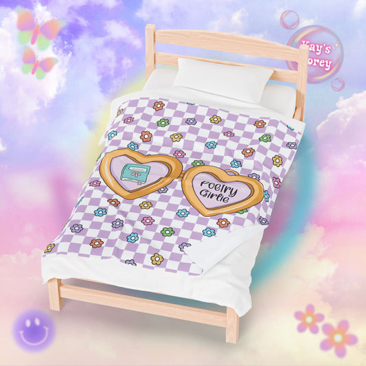 Purple Poetry Girlie Velveteen Plush Blanket