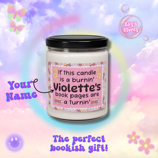 Personalized Name Bookish Soy Candle