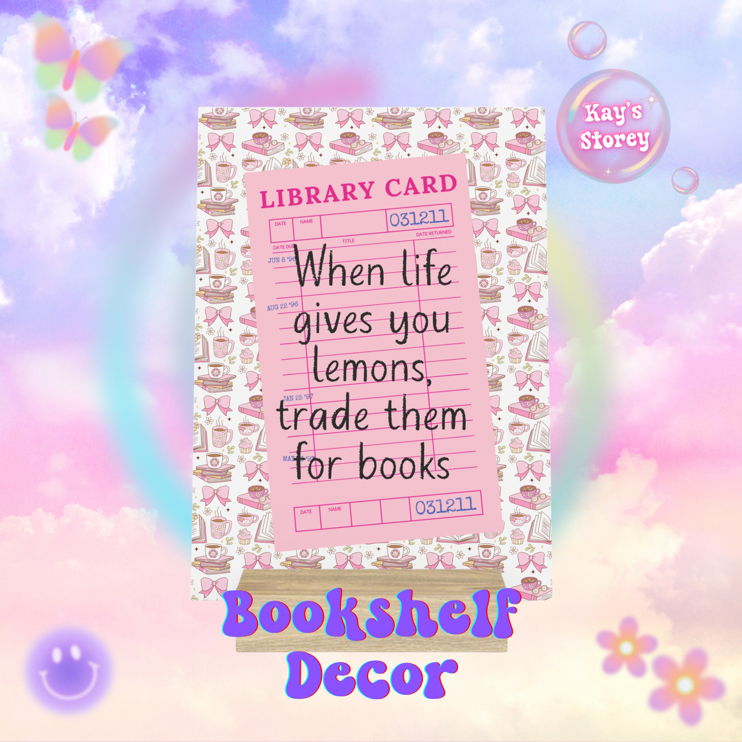 Trade Lemons for Books Bookshelf Decor with Stand