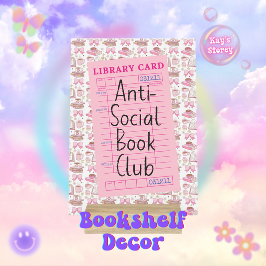Anti-Social Book Club Bookshelf Decor with Stand
