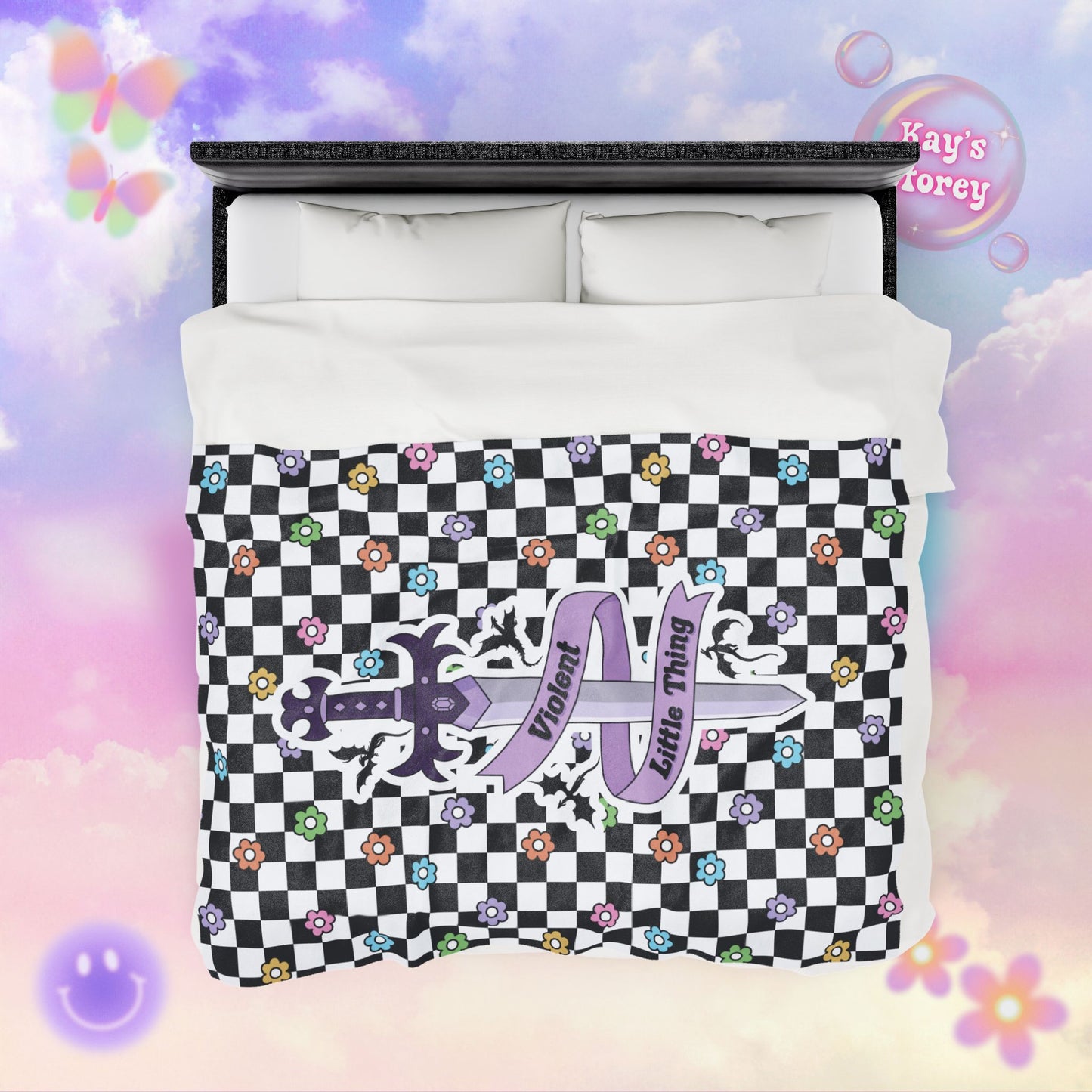 Violent Little Thing Velveteen Plush Blanket