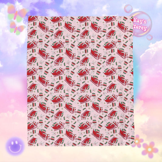 Books & Sleigh Bookish Velveteen Plush Blanket - Cozy Reading Throw