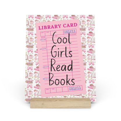 Cool Girls Read Books Bookshelf Decor with Stand
