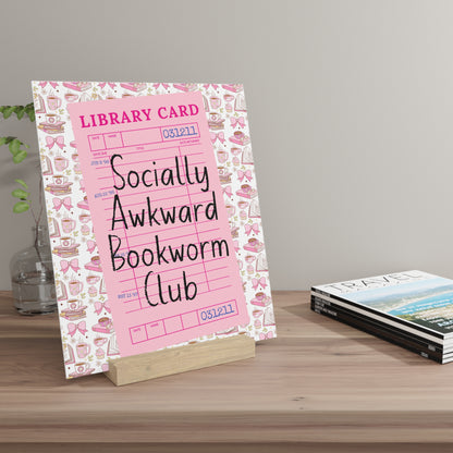 Socially Awkward Bookworm Club Bookshelf Decor with Stand