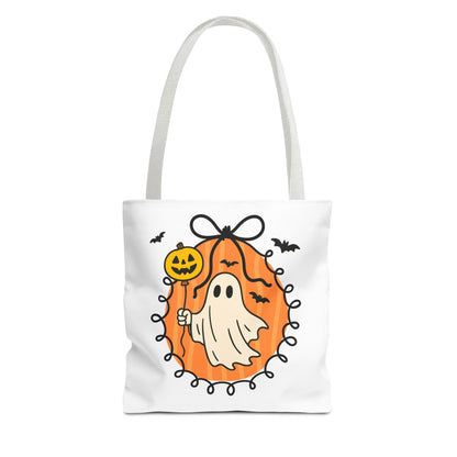 Spooky Season Ghost Balloon Tote Bag