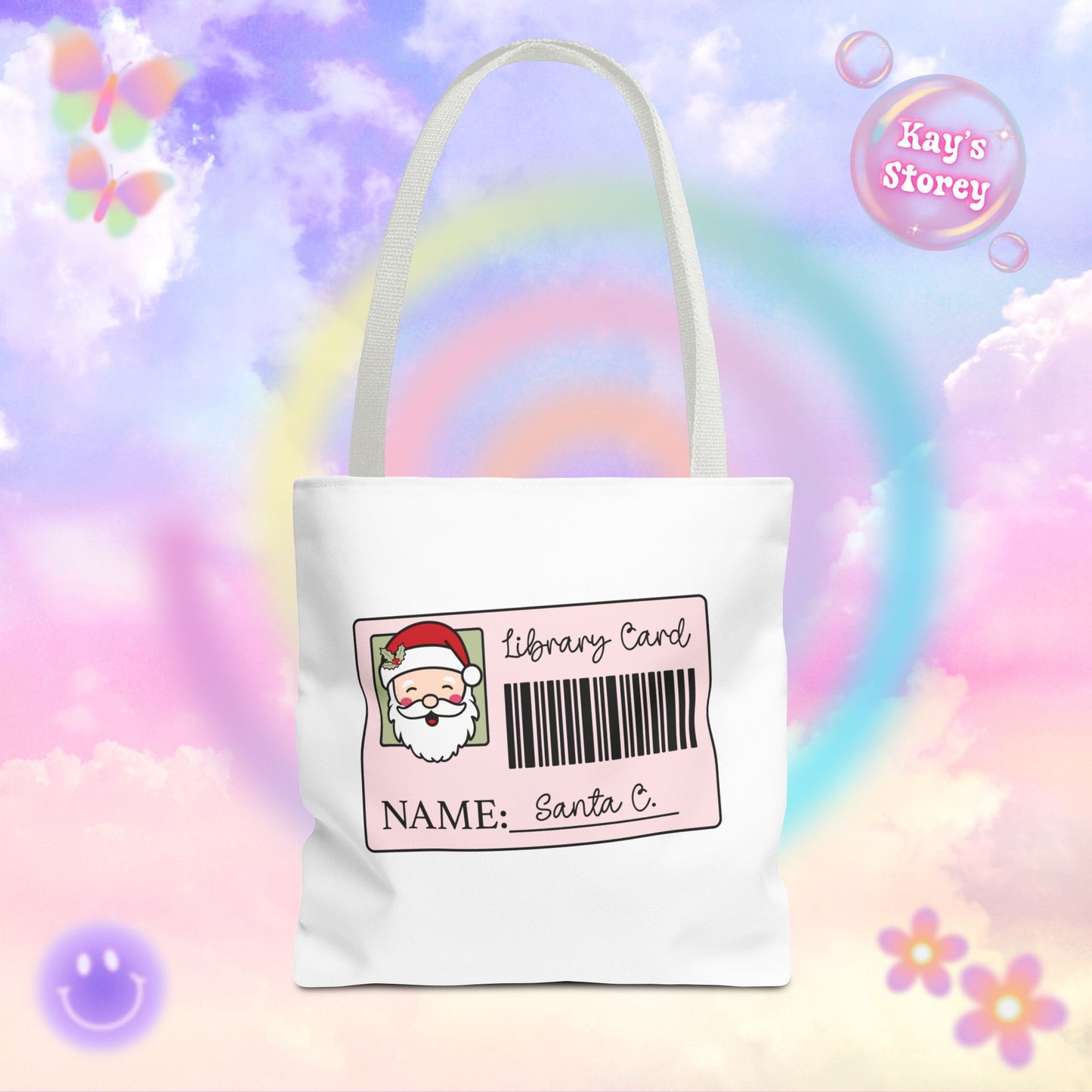 Santa Library Card Tote Bag