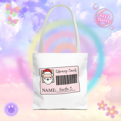 Santa Library Card Tote Bag