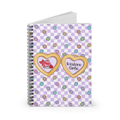 Purple Western Girlie Spiral Notebook - Ruled Line