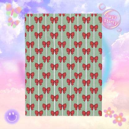 Polka Dot Christmas Bows Bookish Velveteen Plush Blanket - Cozy Reading Throw