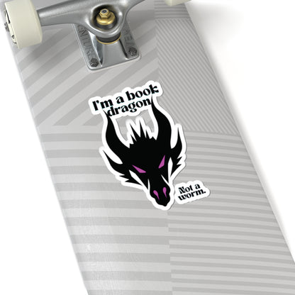 Pink Book Dragon Sticker