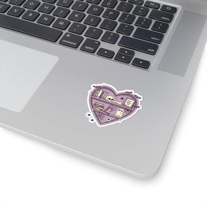 Ghostly Reading Kiss-Cut Sticker, Book Lover Sticker, Cute Sticker Set, Spooky Decals, Halloween Stickers, Vinyl Kindle Stickers