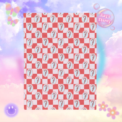 Candy Canes Bookish Velveteen Plush Blanket - Cozy Reading Throw