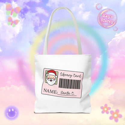 Santa Library Card Tote Bag