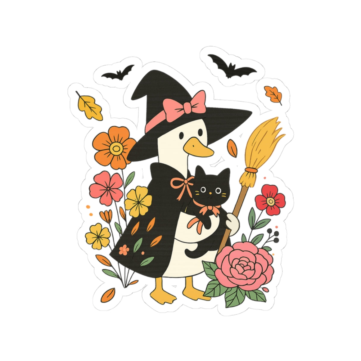 Spooky Goose Kiss-Cut Sticker, Goose Lover Sticker, Cute Sticker Set, Spooky Decals, Halloween Stickers, Vinyl Goose Stickers