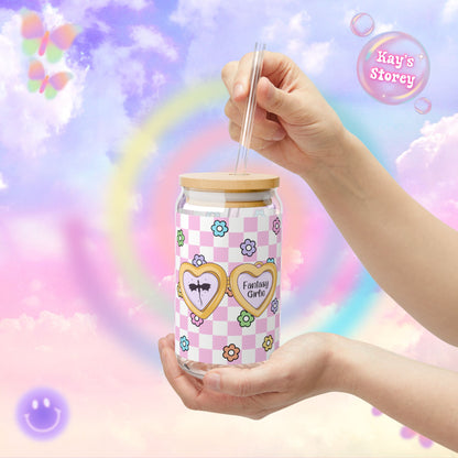 Pink Fantasy Girlie Sipper Glass, 16oz