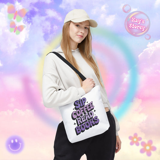 Sip Coffee Read Books Tote Bag
