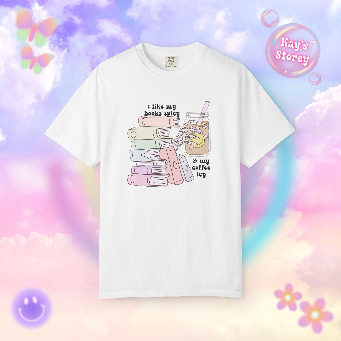 Books Spicy, Coffee Icy Comfort Colors T-Shirt