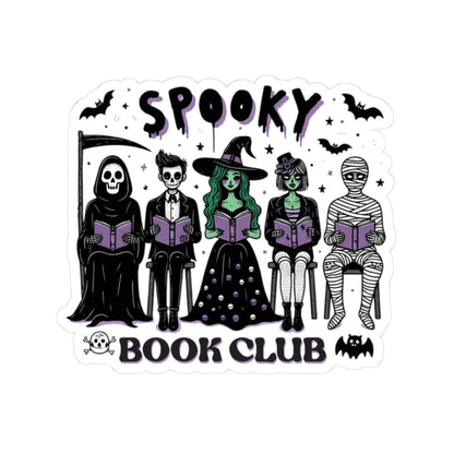 Spooky Book Club Sticker - Kiss-Cut Stickers, Halloween Sticker, Cute Book Club Design, Spooky Sticker, Decorative Sticker for Journals