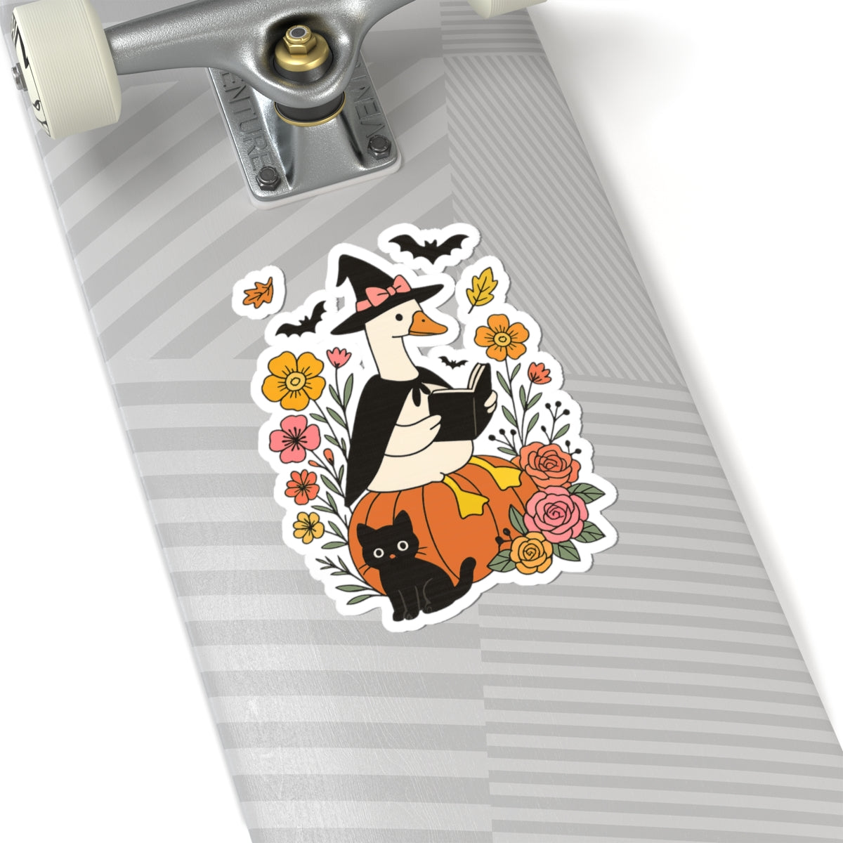 Goose Reading Kiss-Cut Sticker, Book Lover Sticker, Cute Sticker Set, Spooky Decals, Halloween Stickers, Vinyl Kindle Stickers