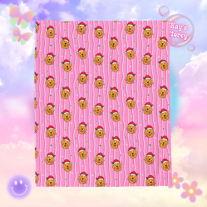 Christmas Doggo Bookish Velveteen Plush Blanket - Cozy Reading Throw