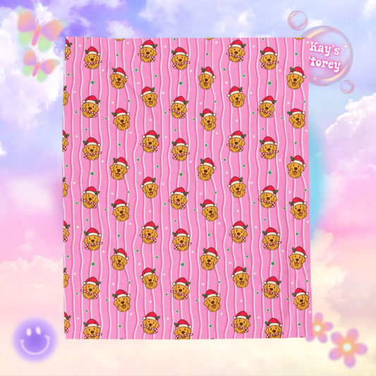 Christmas Doggo Bookish Velveteen Plush Blanket - Cozy Reading Throw